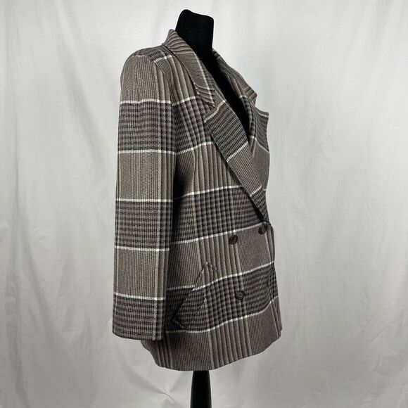 Vintage Jaeger Plaid 100% Wool Double Breasted Sports Coat - Women’s 8 - Picture 3 of 8